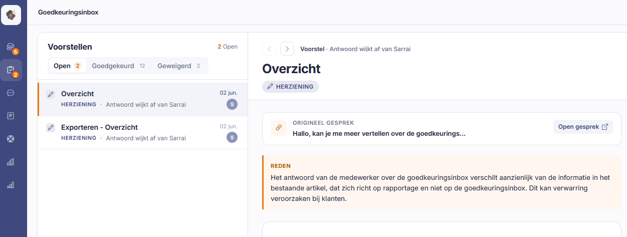 De goedkeuringsinbox